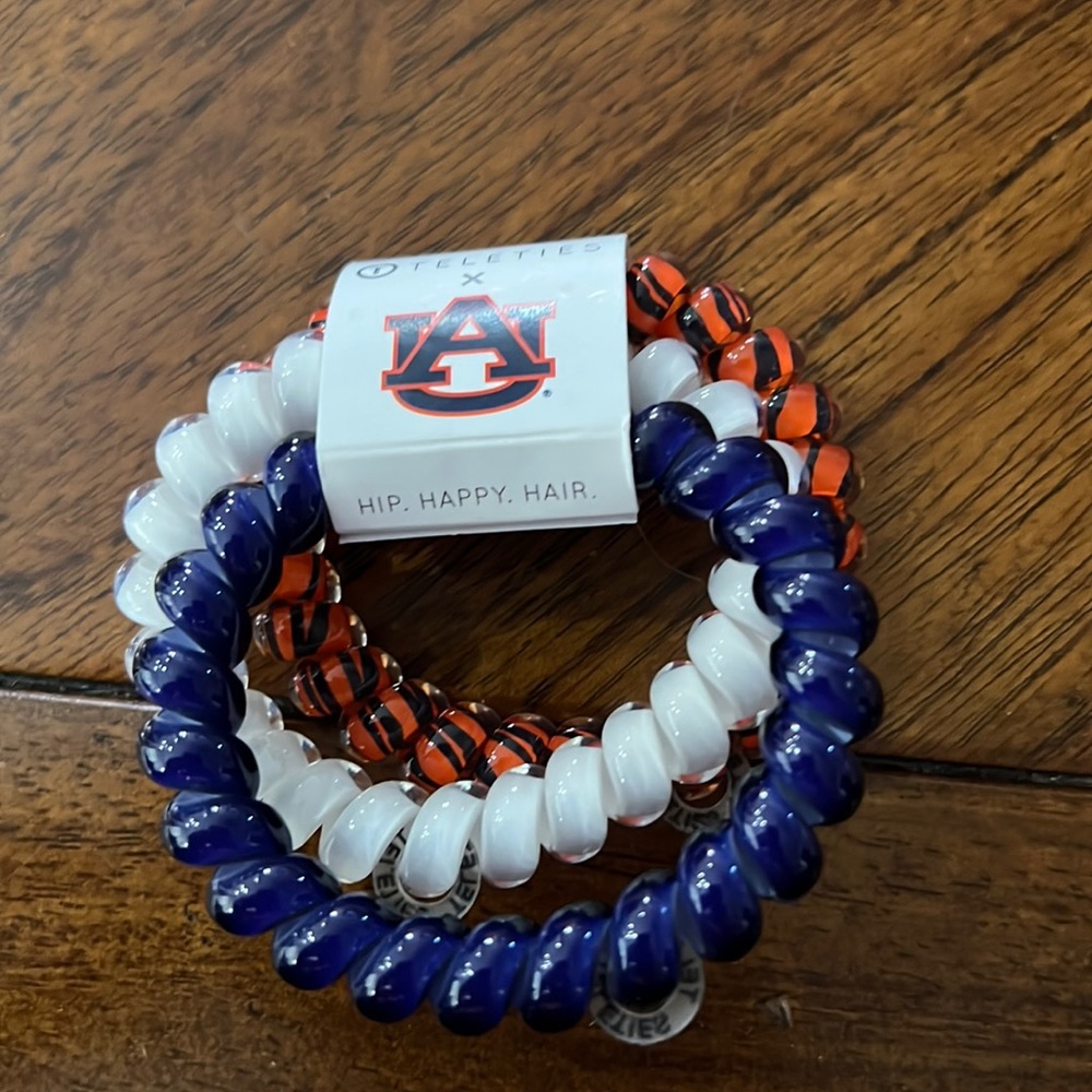 COPY - COPY - Teleties 3 pack of hair ties representing University of Auburn.